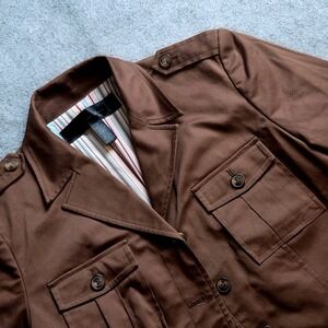 Apostrophe Women's Size 10 Brown Cotton Blend Military Jacket Luxery